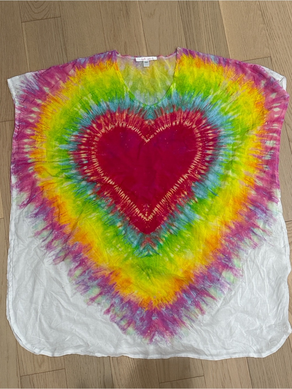 Stella Cove Neon Tie-Dye Top in Yellow, Green, Pink